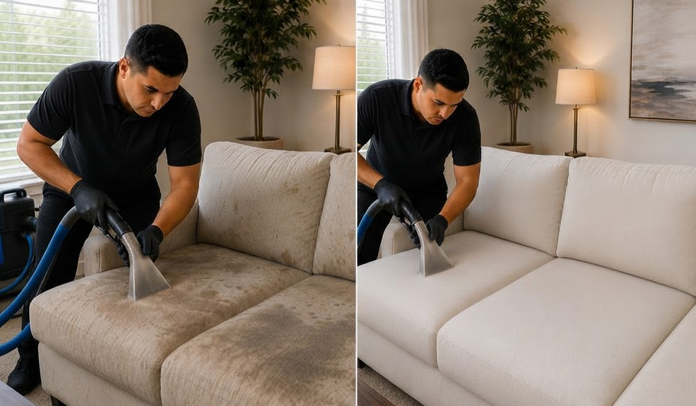 Upholstery Cleaning Before and After